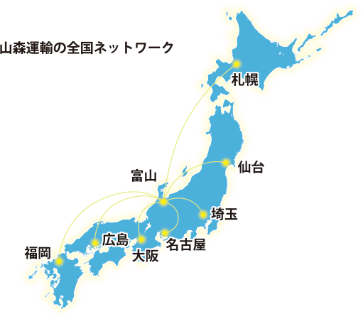 山森運輸の全国ネットワーク